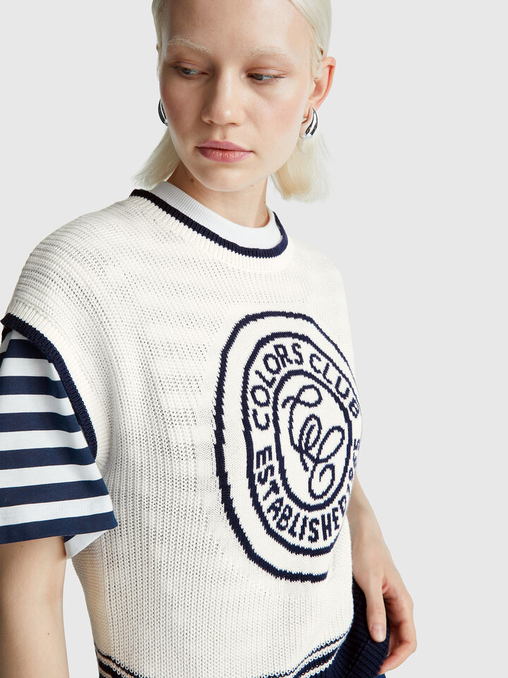 SLEEVELESS SWEATER Women image number 4